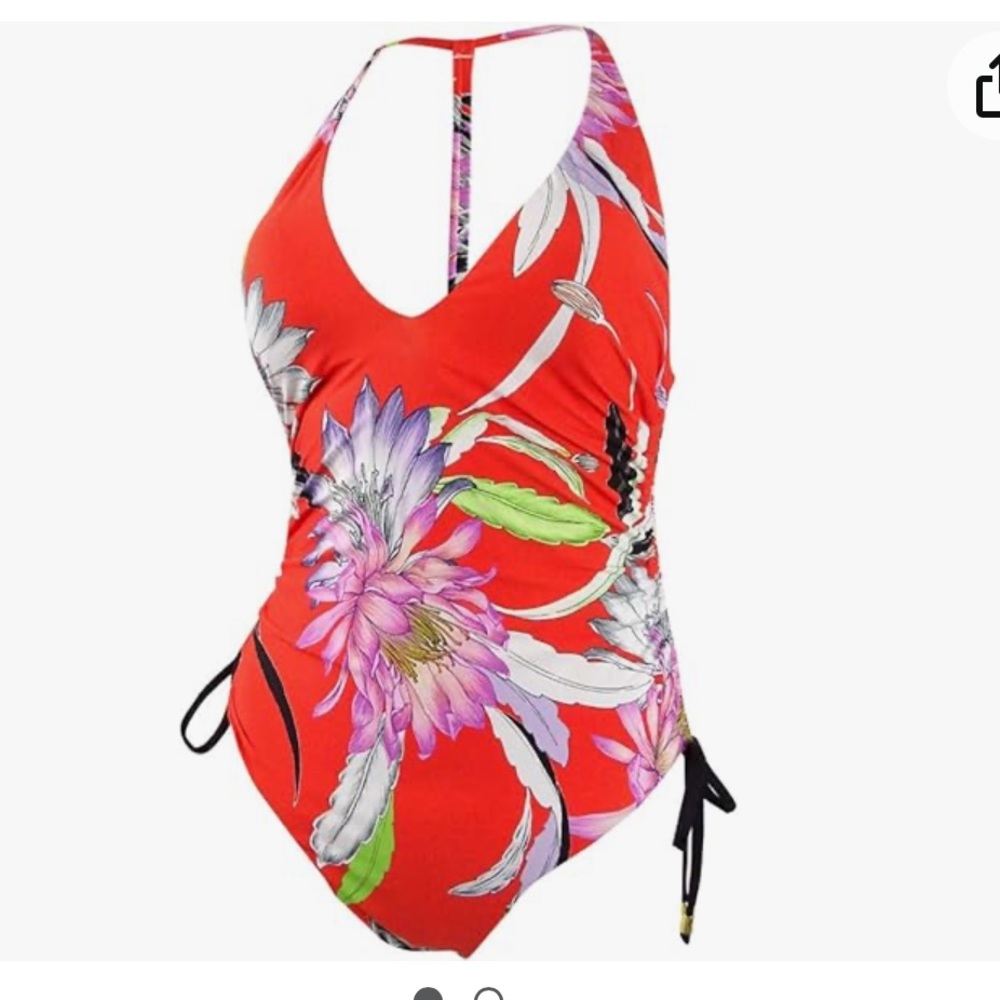 Trina Turk Women's Standard High Leg V-Front One Piece Swimsuit